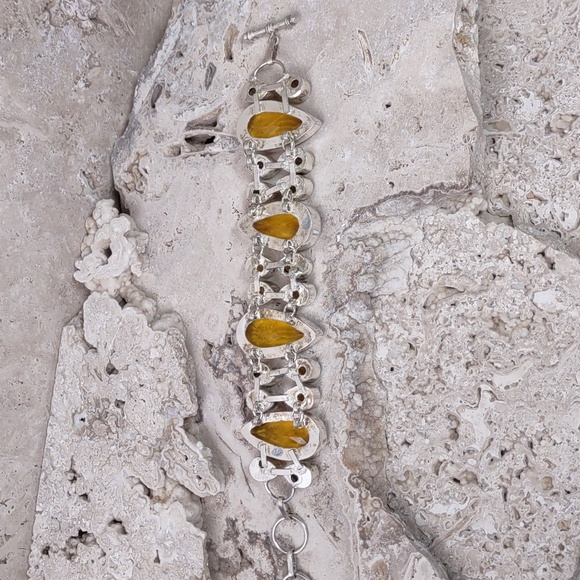 Artisan Crafted Citrine/Sterling Silver Overlay Bracelet - Picture 4 of 5